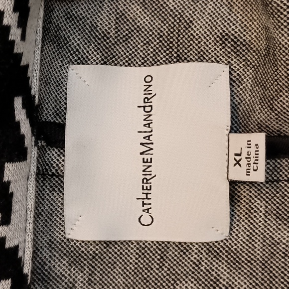 Catherine Malandrino SZ XL BLK/WH Houndstooth Blazer - Picture 5 of 9